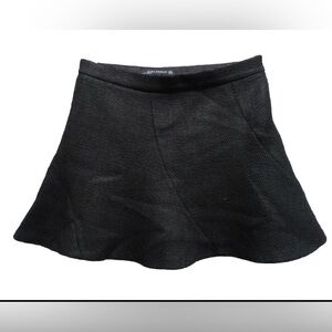 Zara Skirt Womens large Black Flare Mini Ladies Casual Bohemian Boho Textured